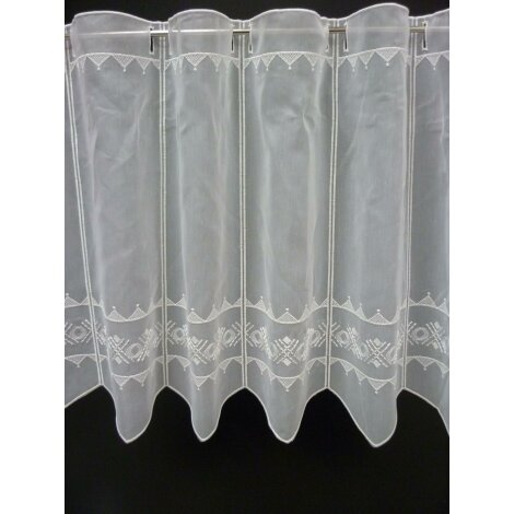 Pannaux Vorhang Scheibengardine Kreise Dreieck natur H 45 cm transp., Meterware