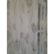 Stores Gardine Stoff Vorhang Blumen weiß grau beige...