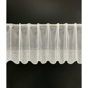 Pannaux Vorhang Scheibengardine Gitter weiß H 30 cm transparent, Reststück 4,0 m