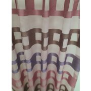 Deko Stoff Gardine Vorhang Streifen braun pink lila rose...