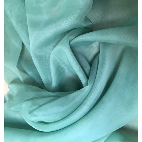 Deko Stoff Gardine Vorhang voile hell grün uni transparent, Reststück 9  m