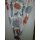 Dekostoff Vorhang "People" grau rot schwarz transparent, Meterware