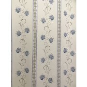 Dekostoff Gardine Landhaus Vorhang Blumen natur grau blau blickdicht, Meterware