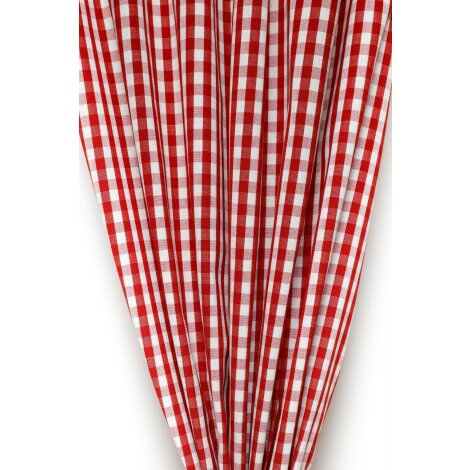 Deko Stoff Gardine Landhaus Vorhang Karo 1 cm natur rot blickdicht, Meterware