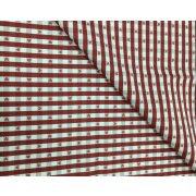 Deko Stoff Vorhang Gardine Landhaus Karo Herz natur rot, Meterware