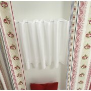 Musterfenster Landhaus aus 1 Schal 1 Fläche 1 Panneaux Karo Blume natur rot rosa