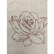 Dekostoff Gardine Vorhang  Blumen rot creme grau blickdicht, Meterware