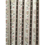 Landhaus Dekostoff Gardine Vorhang Herz Ranke beige braun...