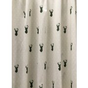 Deko Stoff Gardine Vorhang Landhaus Hirsch Ornament beige...