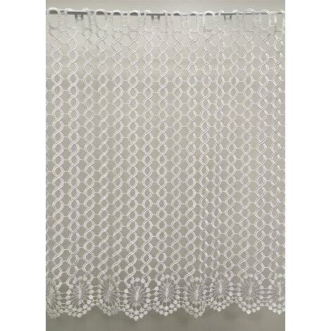 Panneaux Scheibengardine Häkeloptik weiß H 50 cm, Meterware