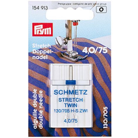 Maschinennadel Prym 1x Zwillingsnadel Doppelnadel Stretch 4,0/75