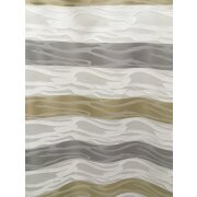 Dekostoff Gardine Vorhang Streifen weiß grau gold beige teiltransp., Meterware