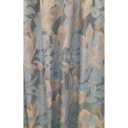 Dekostoff Gardine Vorhang Blumen blau grau blickdicht,...
