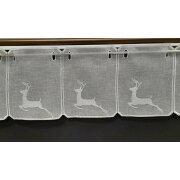 Landhaus Pannaux Bistro Scheibengardine Hirsch creme schlamm H20 cm, Meterware