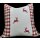 Landhaus Kissenhülle Kissen Bezug Hirsch Karo natur weinrot 40 x 40 cm, Stückpreis