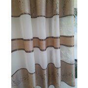 Dekostoff Vorhangstoff Streifen mit Tropfen beige braun teiltransparent, Meterware