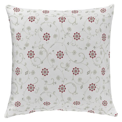 Kissen Kissenhülle Bezug Landhaus Blumen rot beige, 40x40 50x50