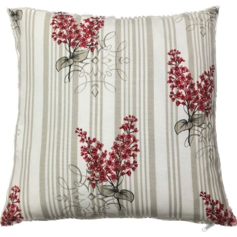 Kissenhülle Kissen Landhaus Streifen natur beige rot, 40x40 cm