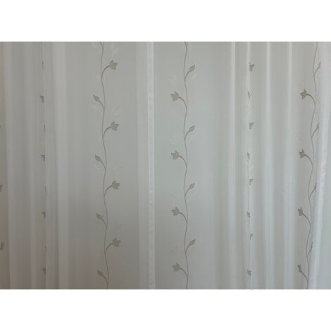 Gardine Store aus Ausstellung Blätterranken rohweiß beige, Höhe 2,38 m