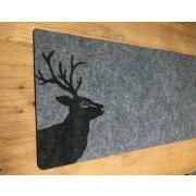 Tischläufer Landhaus Filz Hirsch grau anthrazit 100...