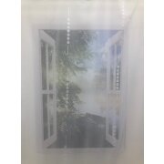 Stores Gardinenstoff Längsstreifen Kreise Punkte wollweiß transparent, Meterware