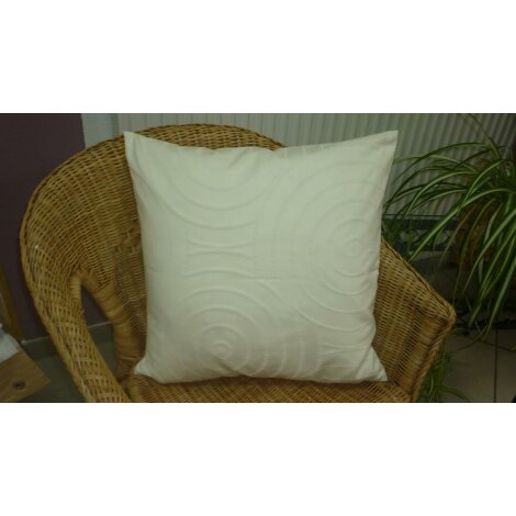 Kissenhülle Kissen Bezug Kreise in sich gemustert creme, 40 x 40 cm