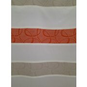Dekostoff Vorhang Streifen Kringel creme beige terra teiltransparent, Meterware