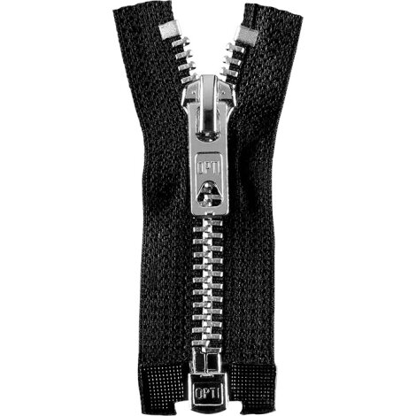 Reißverschluss Metall silber oder brüniert 30-80 cm teilbar Farbe schwarz OPTI PRYM 35 cm