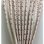 Deko Stoff Gardine Landhaus Vorhang Hirsch Streifen natur beige rot blickdicht, Meterware