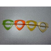 Dekospange für Schlaufen Spange Schlaufenclip Dreieck orange transparent, Stückpreis