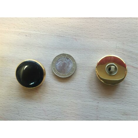 Knöpfe Knopf Jackenknopf Mantelknöpfe d=26 mm schwarz gold, 10 Stück