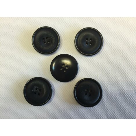 Köpfe Knopf Jackenknopf Mantelknöpfe d=27 mm schwarz, 10 Stück