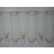 Pannaux Vorhang Scheibengardine Hirsch creme H 45 cm transparent, Meterware