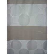 Deko Stoff Gardine Vorhang Streifen Kreise creme schlamm teiltransparent, Meterware