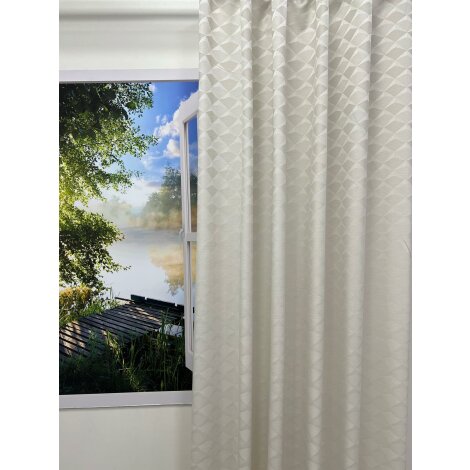 Deko Stoff Gardine Vorhang Parade Raute natur, blickdicht, Meterware