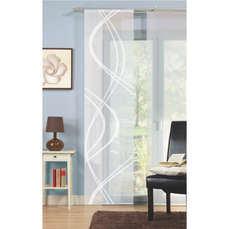 TIBERIO, SCHIEBEW.VOILE SCHERLI/VORNE WOLLWEISS 245 X 60 CM