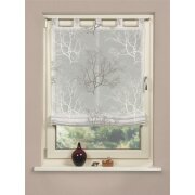 SCHLAUFENROLLO BATIST BEDRUCKT GRAU 140 X 140 CM